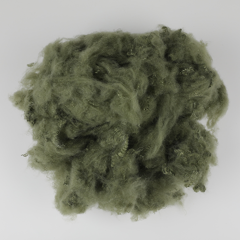 الیاف منگنه پلی استر نخ ریسی Army Greenwool 3D×64mm